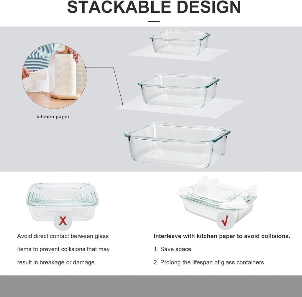Genicook Glass Food Storage Containers – 20pc Airtight Meal Prep Set