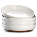 DOWAN Large Pasta Bowls Set of 4 | 9.75" Shallow Ceramic Dinner Plates