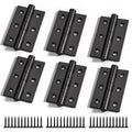 Bwintech 3-Inch Matt Black Steel Ball Bearing Door Hinges, 3 Pairs