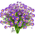 Artificial Daisy Flowers – 4PCS UV Resistant Faux Plants (Purple)