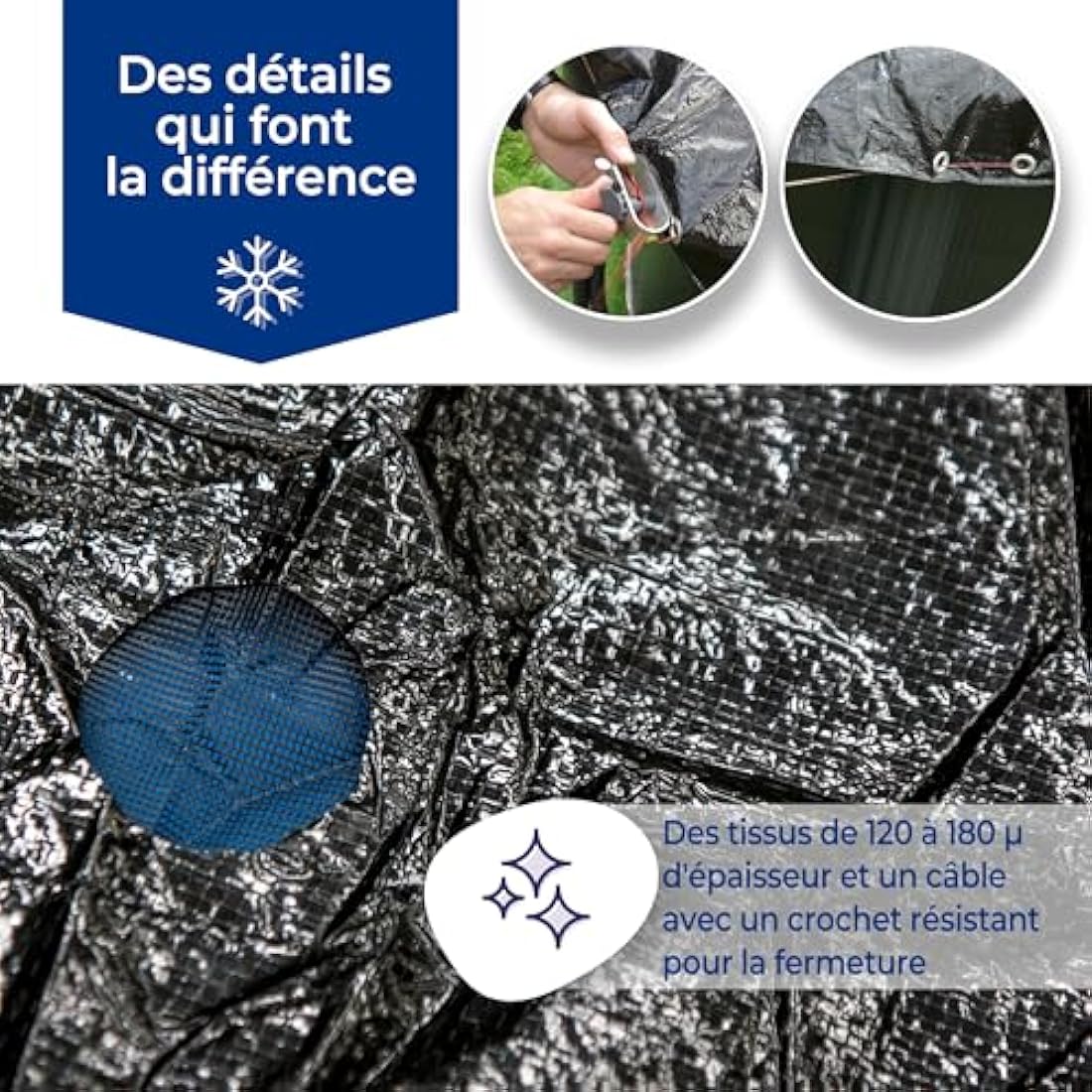 Gre CIPROV Winter Cover for Oval Swimming Pools | 1000 x 550 cm Blue