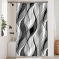 Uiiooazy Shower Curtain – Grey Gradient Stripes – 120x180cm Anti-Mould