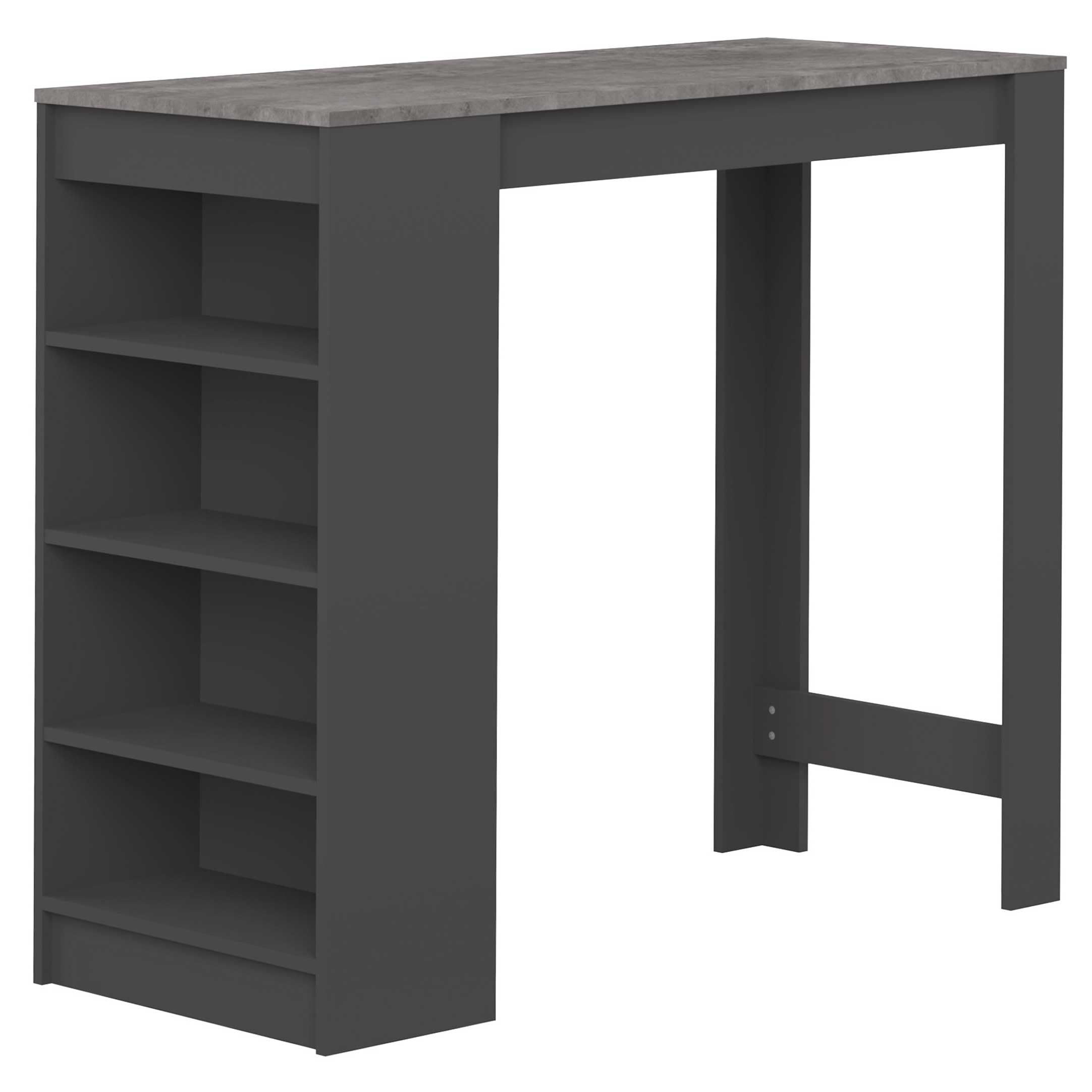 TEMAHOME Aravis Bar Table – Modern Kitchen Storage Table in Black
