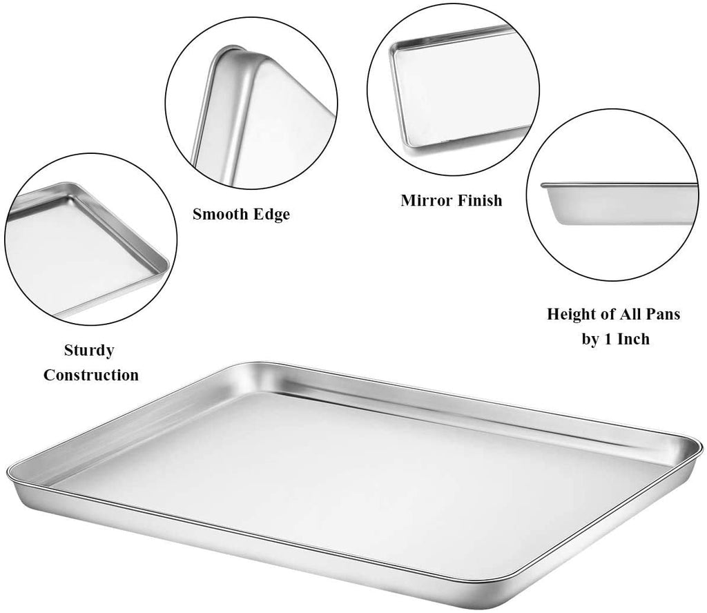 Umiten Stainless Steel Baking Sheet and Cooling Rack Set, 4-Piece