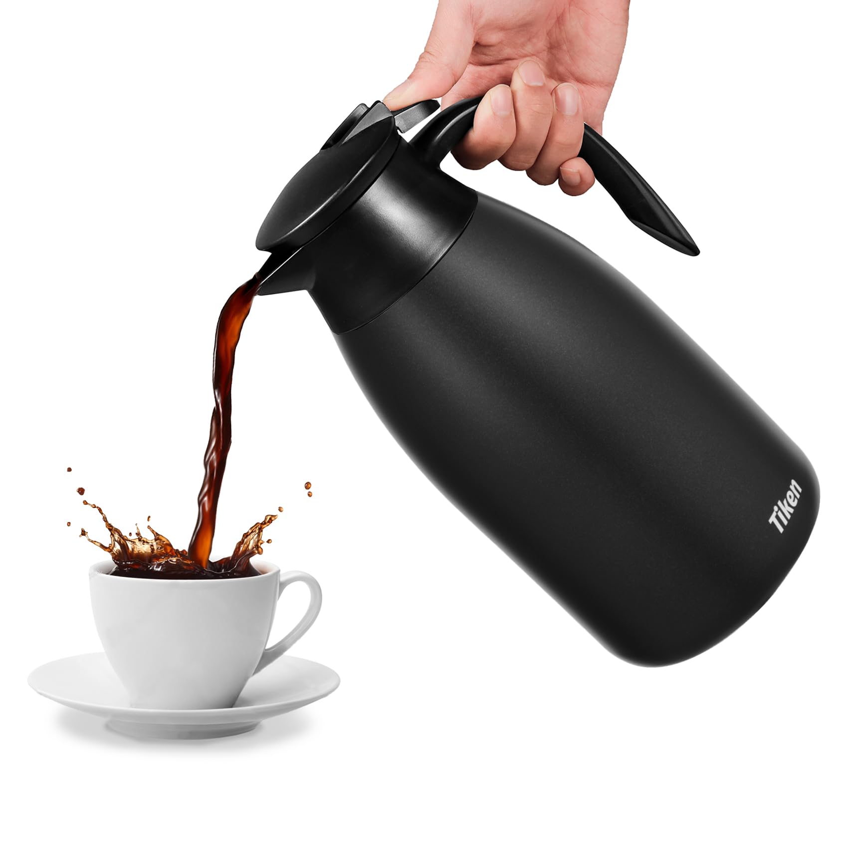 Tiken 2.5L Thermal Coffee Carafe – Stainless Steel Vacuum Insulated Jug