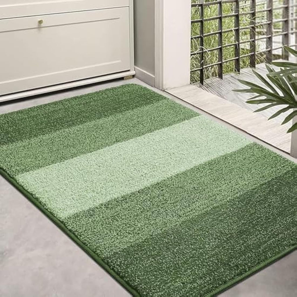 Homaxy Indoor Door Mat – Absorbent Non-Slip Washable Rug, Green, 60x90cm