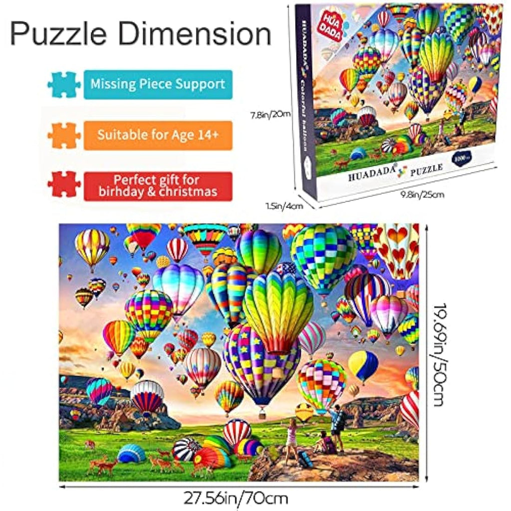 HUADADA Hot Air Balloon Jigsaw Puzzle - 1000 Piece Adult Educational Game