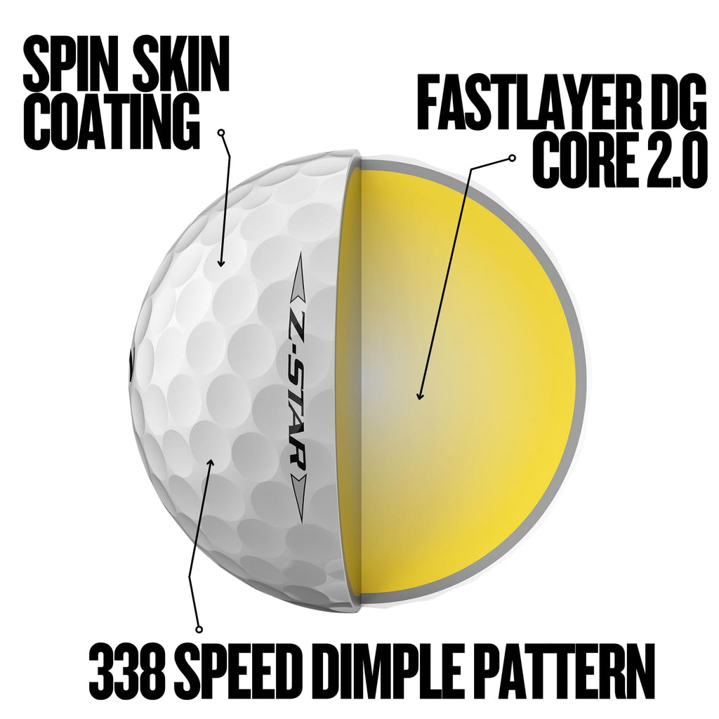 Srixon Z-STAR 9 Golf Balls – High Spin Urethane Cover with FastLayer Core