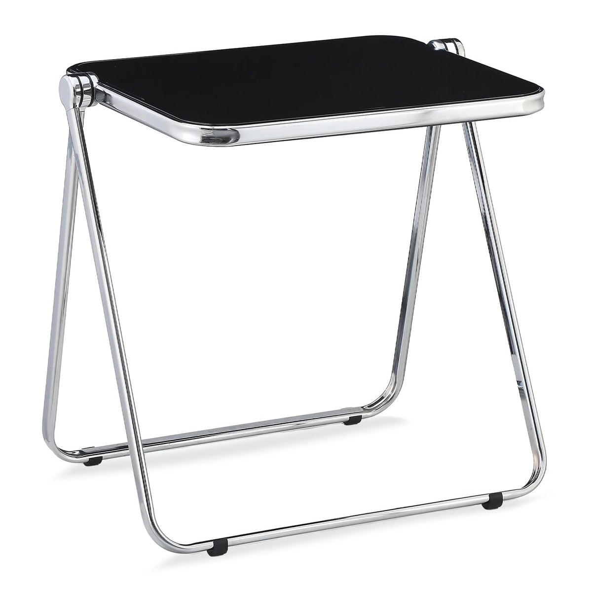 KAIHAOWIN Folding TV Tray Table Clear Acrylic Foldable Desk No Assembly Required Tiny Home Office Side Table Small Computer Desk for Small Spaces - image 1