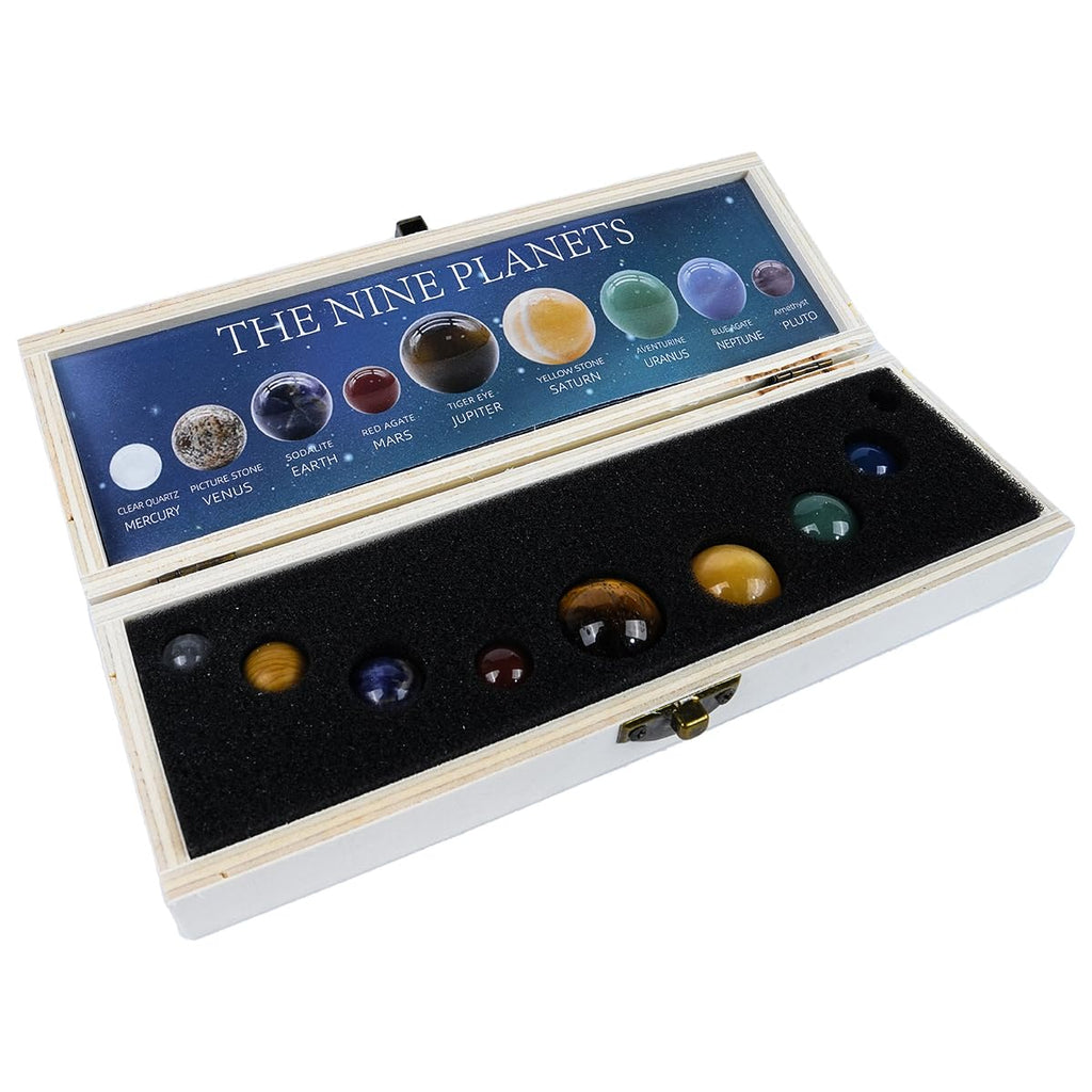 VOANZO 9 Planets Solar Decor Tumbled Crystal Gemstones Ball Set Celestial Desk Decoration & Creative Gift Stunning Crystals for Home or Office - image 2