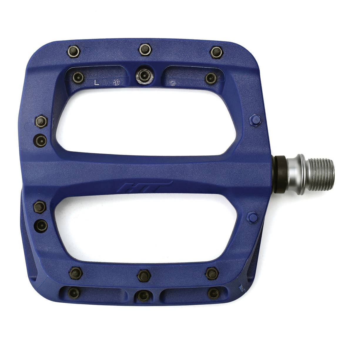 HT PA03A Flat Pedals – Reinforced Nylon MTB Platform, Dark Blue