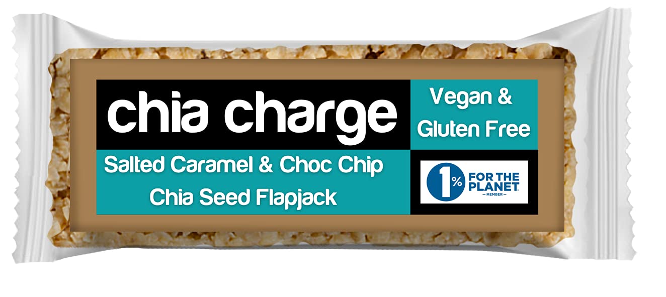 Chia Charge Vegan Energy Bars – Gluten Free Mini Flapjacks, 18 Pack