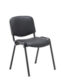 Office Hippo Heavy Duty Stackable Reception Chair, Black Frame, PU, Black
