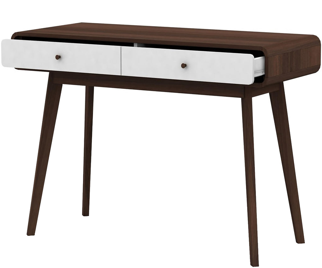 DHP Furniture Cassie Desk, Walnut White, 50x120x79cm DxWxH