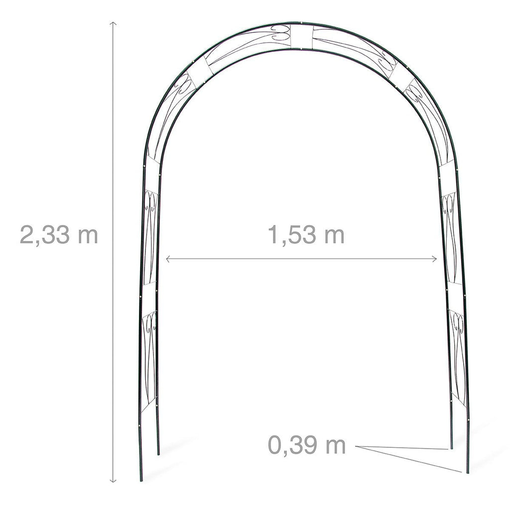 Relaxdays Metal Rose Arch Trellis – 2.3m Powder-Coated Steel Garden Arbour