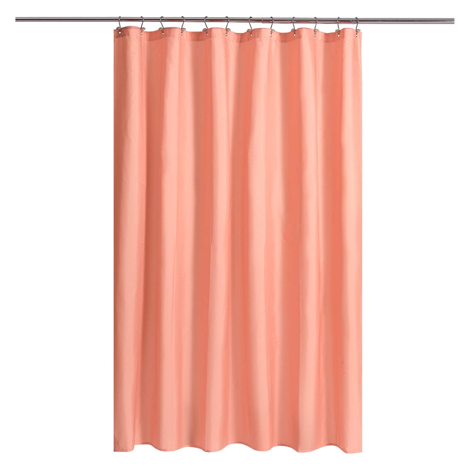 N&Y HOME Fabric Shower Curtain Liner | Water Repellent – Coral, 72x72