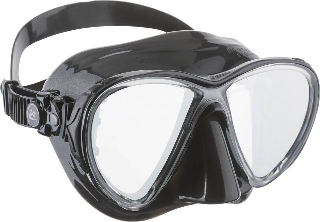 Cressi Big Eyes Evolution Mask & Alpha Dry Snorkel Set - Black/HD Mirror
