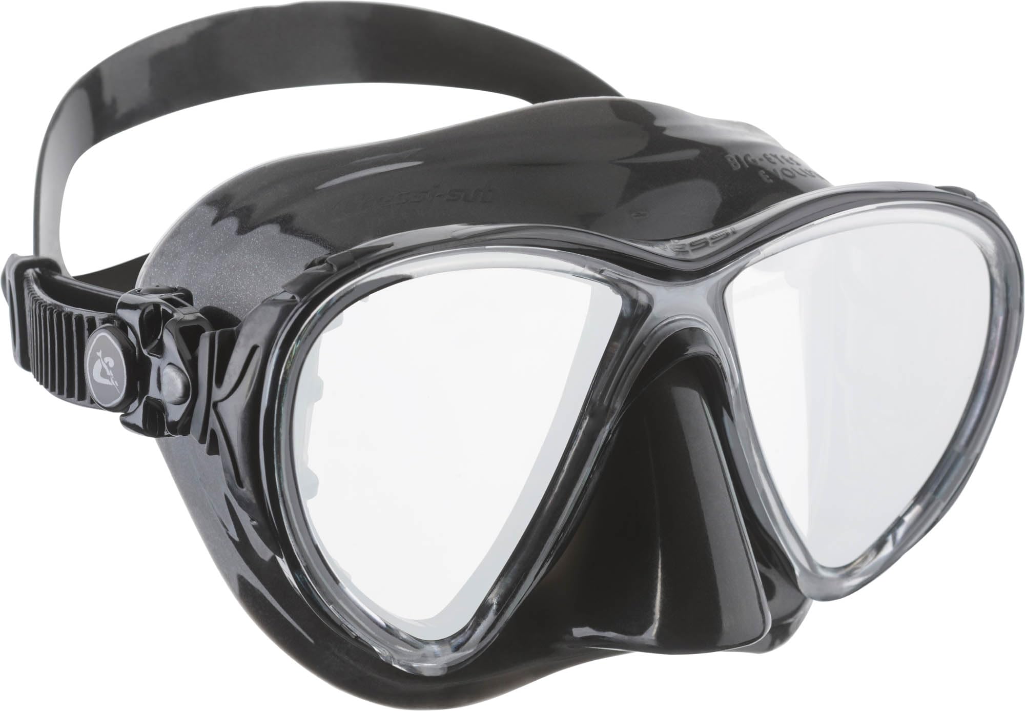 Cressi Big Eyes Evolution Mask & Alpha Dry Snorkel Set - Black/HD Mirror