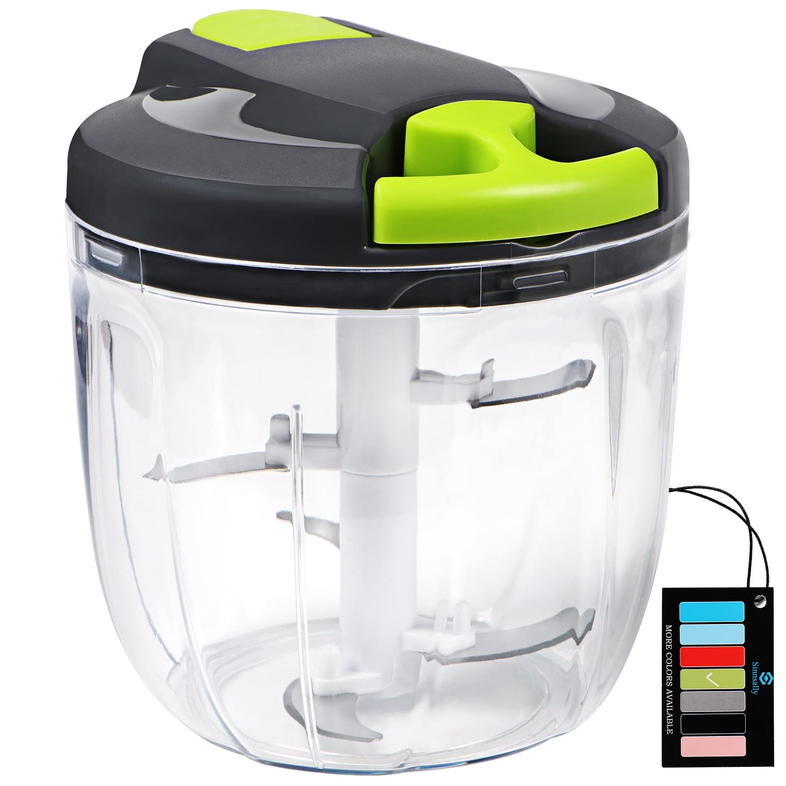 Sinnsally Manual Food Chopper - 900ML Pull String Vegetable Slicer