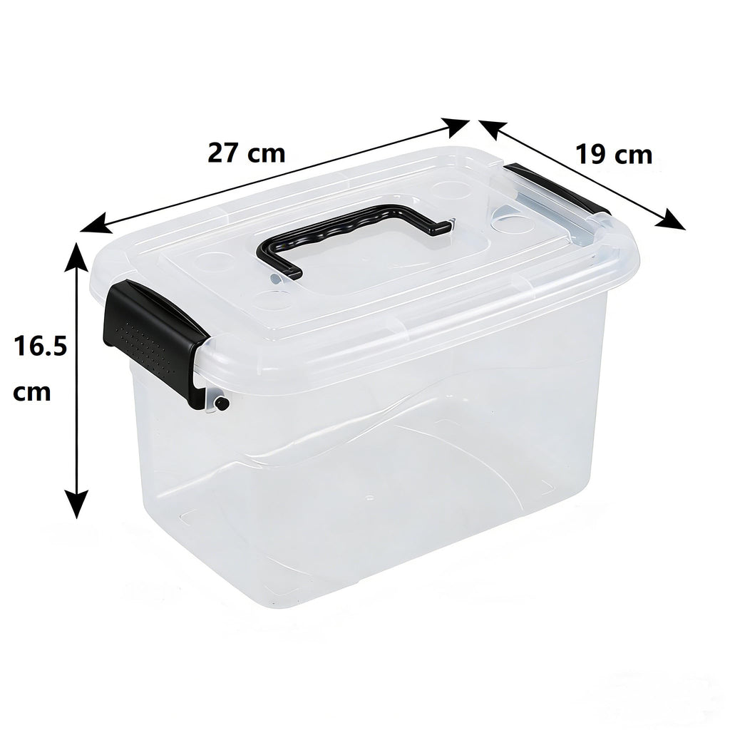 Tyminin 6 Packs 5 L Small Plastic Storage Box with Handle, Storage Latch Box with Lid, Clear - image 2