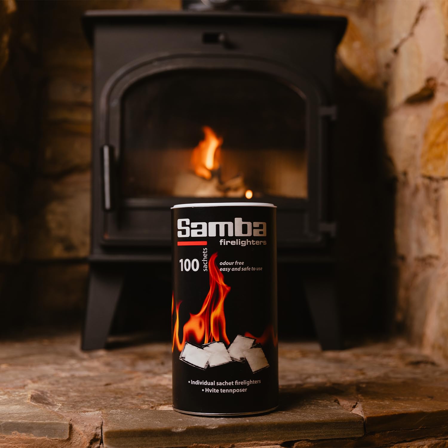 Samba Odourless Firelighter Sachets – 600 Pack for BBQs and Wood Burners