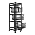4-Tier Pull-Out Storage Organizer Rolling Utility Cart - Universal Metal Craft Shelf Trolley for Home Kitchen Bathroom Bedroom Office Classroom - image 1