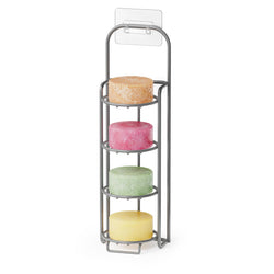 SpaceAid 4-Tier Shampoo Bar Holder | Stainless Steel Soap Caddy - Gray