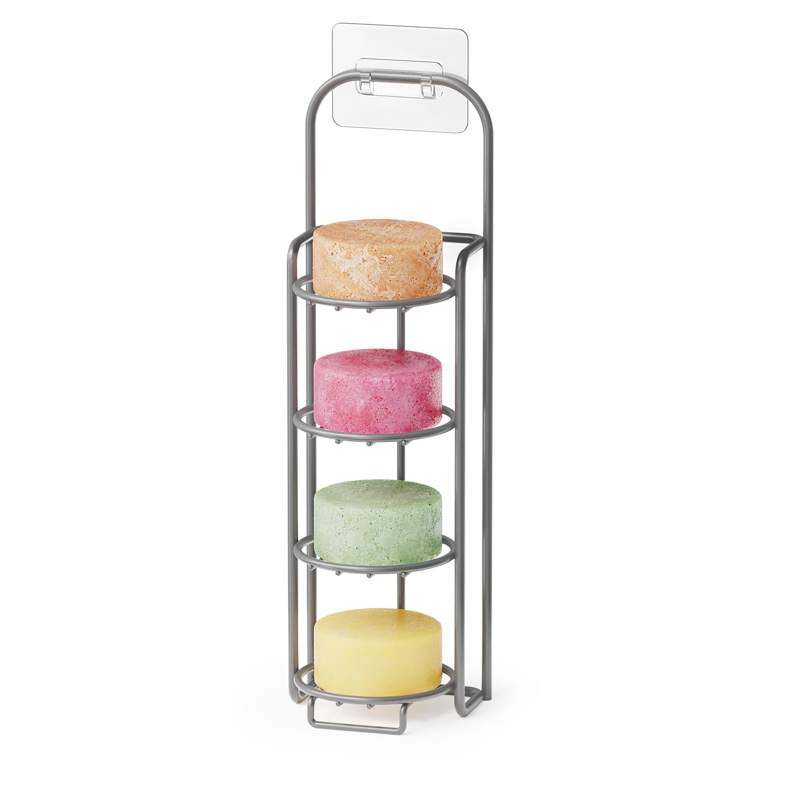 SpaceAid 4-Tier Shampoo Bar Holder | Stainless Steel Soap Caddy - Gray