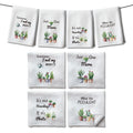 WADORN Microfiber Succulent Tea Towels | Watercolor Cactus Dish Cloths