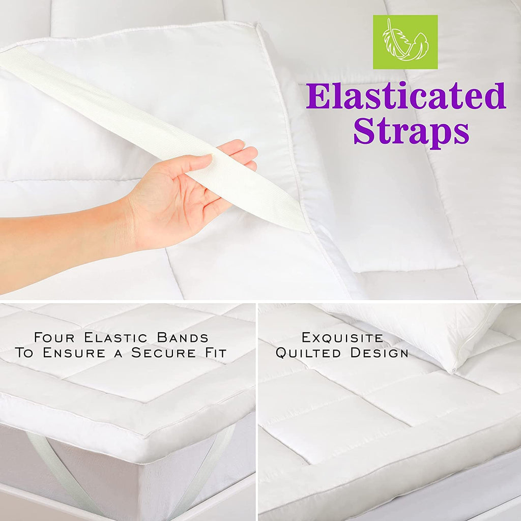 MightySoft Single Mattress Topper | 4 Inch Extra Deep Quilted Microfiber