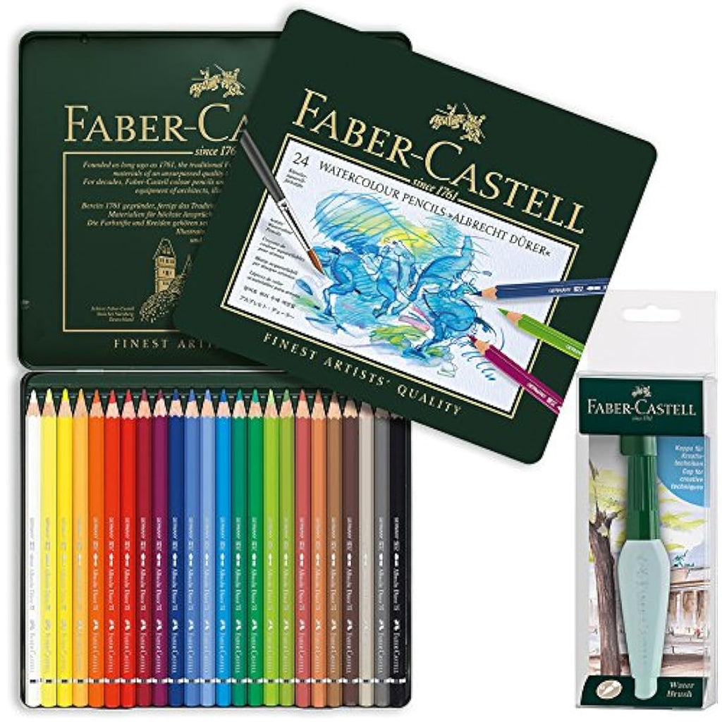 Faber-Castell Albrecht Durer Watercolour Pencils - 24 Set with Water Brush