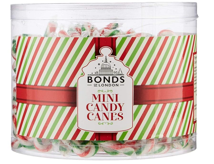 Jolof Store Mini Peppermint Candy Canes – Bulk Tub of 250 Christmas Treats