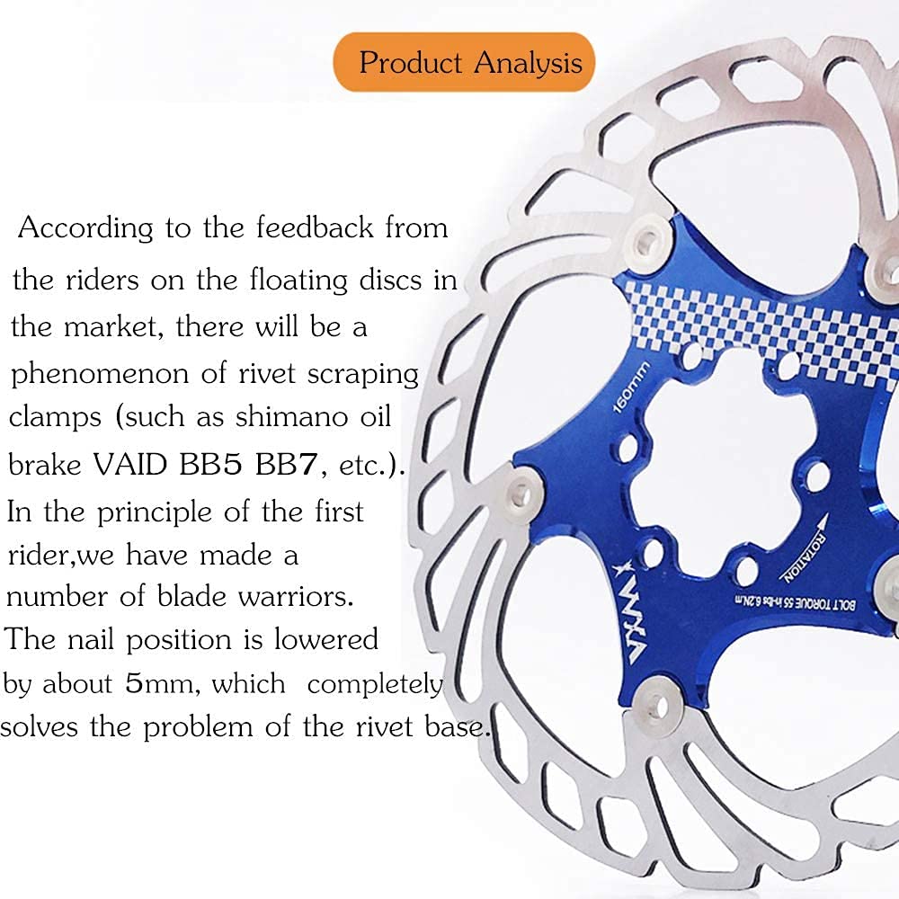 YBEKI Floating Bike Disc Brake Rotor - Heat Dissipation Stainless Steel