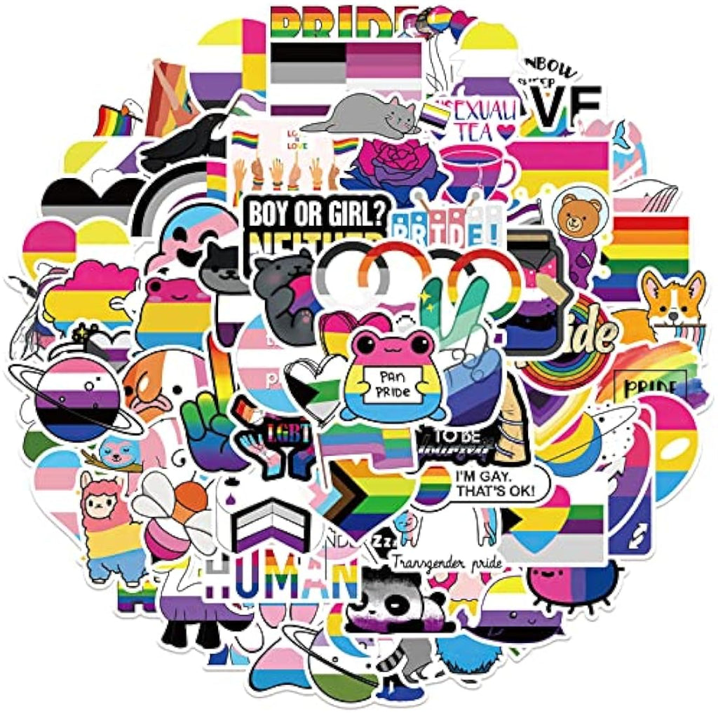 100PCS Gay Pride Stickers | Waterproof Vinyl Rainbow Decals