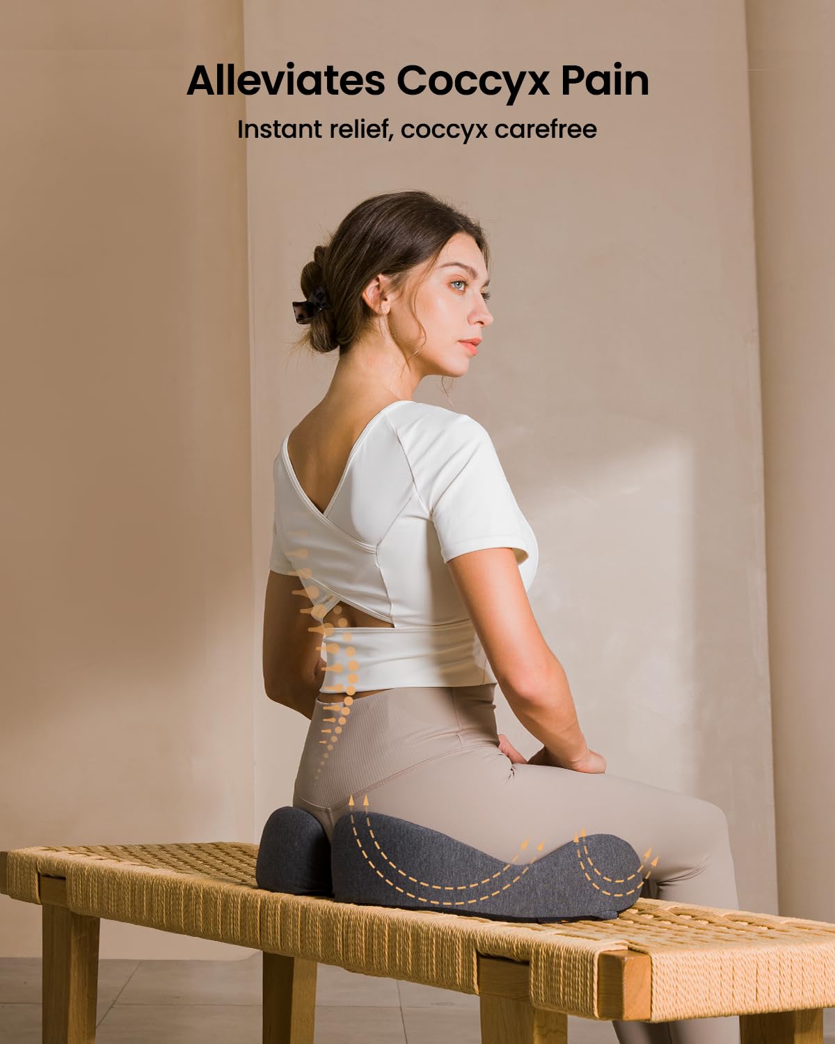 ProtoArc Memory Foam Seat Cushion – XL Ergonomic Tailbone Pain Relief Pad