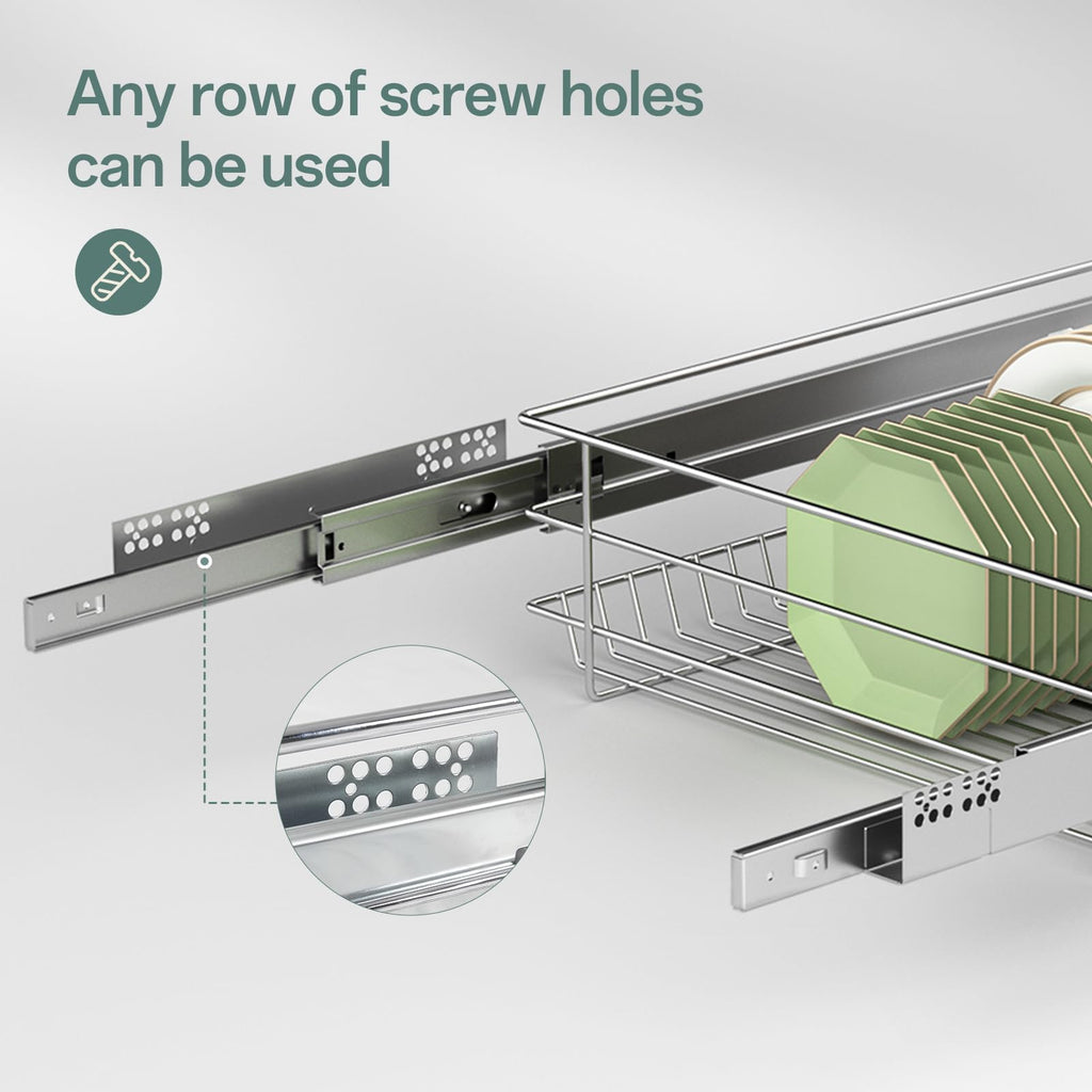 XEMQENER 600mm Pull Out Kitchen Wire Basket – Heavy Duty Cabinet Drawer