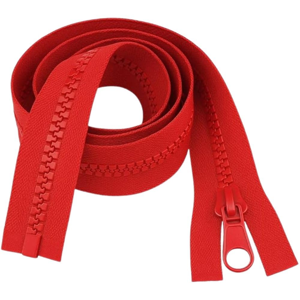 38" 96.5cm Red Chunky Zip - Heavy-Duty Open-Ended Separating - image 1