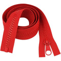 38" 96.5cm Red Chunky Zip - Heavy-Duty Open-Ended Separating - image 1