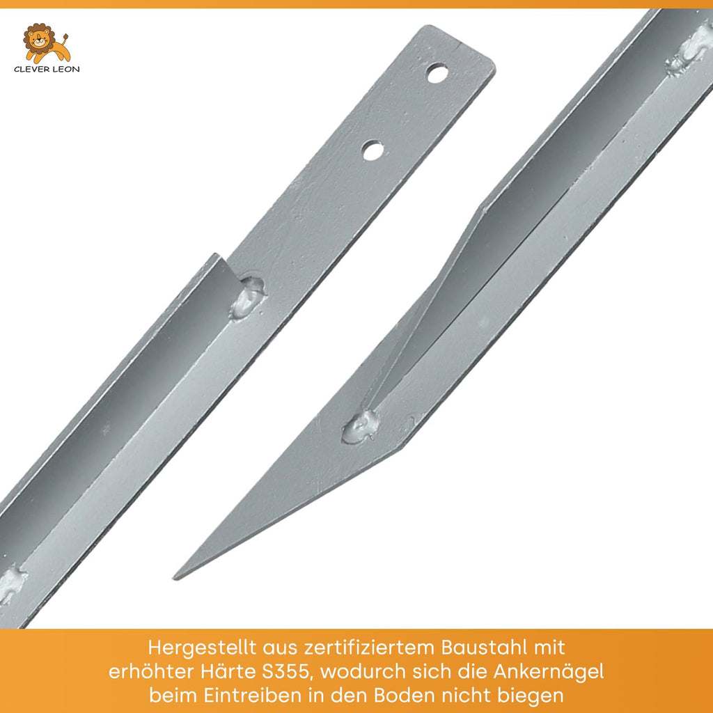 Clever Leon Ground Anchors for Swings | 4-Pack Galvanised Steel 450mm
