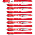 STABILO Worker+ Colorful Rollerball Pen - 0.5mm Fine Point - Red, 10 Pack