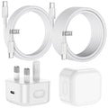 Jolof Store 20W USB C Fast Charger for iPhone 17/16/15 - 1M+2M Cables