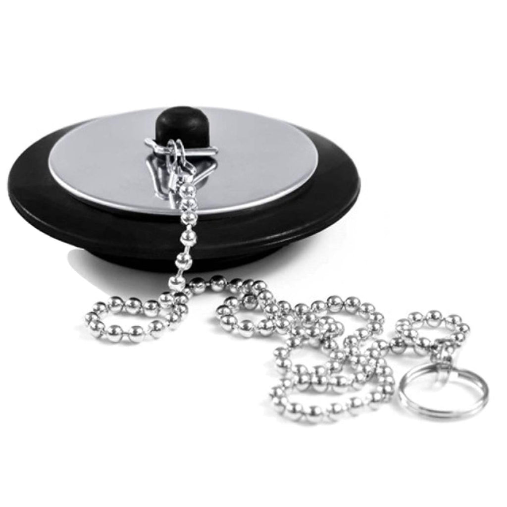 Universal bath plug with Stainless Steel Chain, bath plug replacement, Drain Stopper for Bathroom and Kitchen, bath plug and chain - image 1