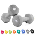 ACTIVE FOREVER Neoprene Hex Dumbbells Set of 2 | 8kg Grey Weights