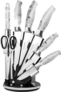 Nuovva 8-Piece Stainless Steel Kitchen Knife Set with Marble Block