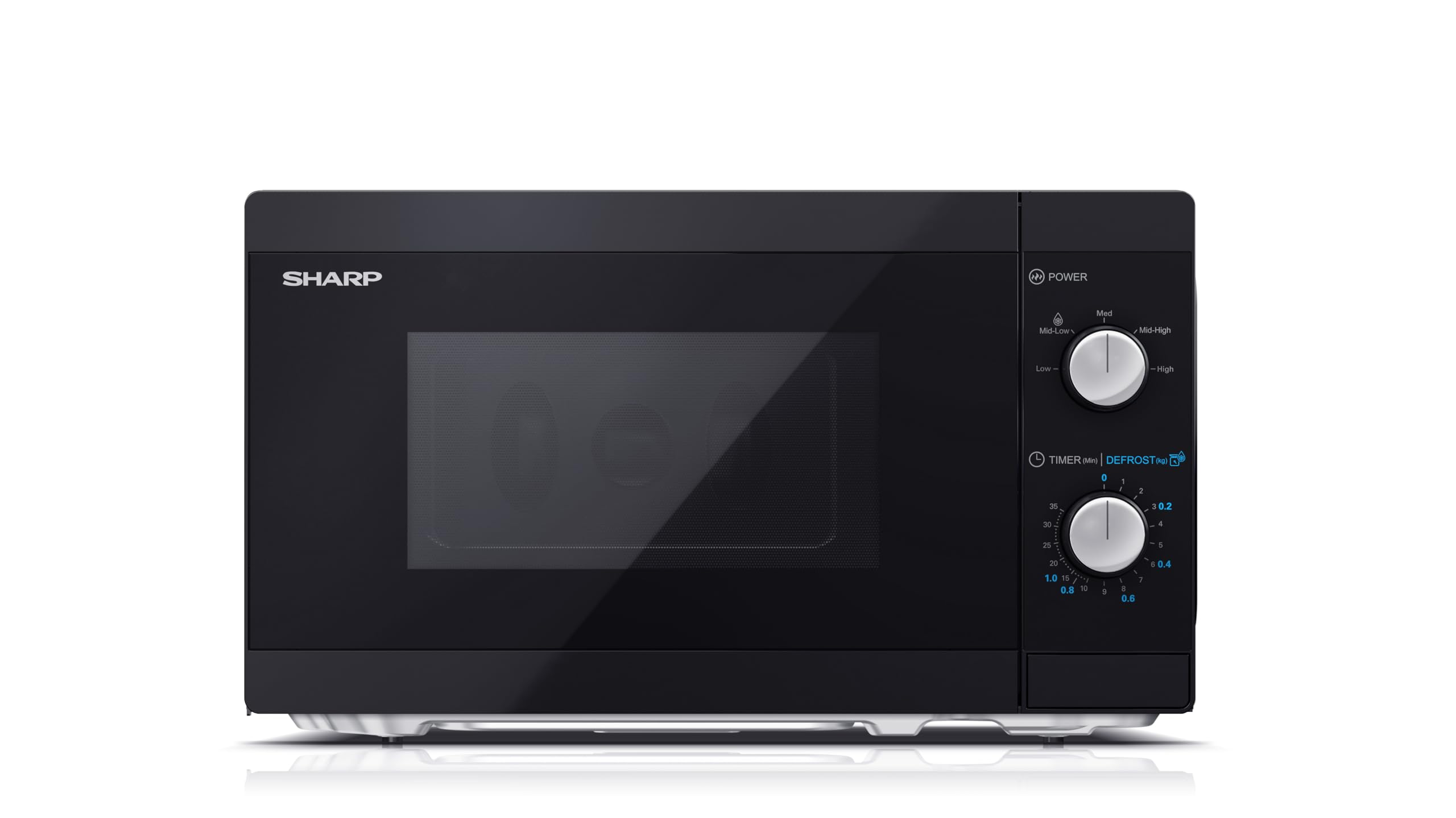 Sharp YC-MS01U-B 800W Compact Manual Microwave - 20L - Black