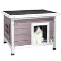 VOUNOT Wooden Outdoor Cat House – Weatherproof Pet Shelter, Grey