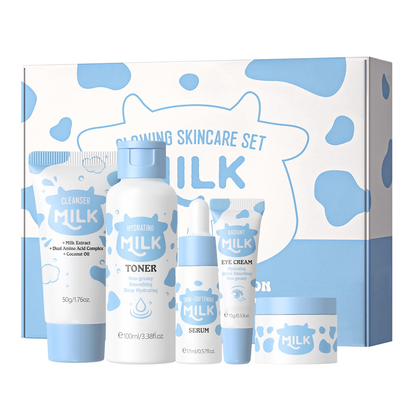 Milk Skincare Set – 5-Piece Hydrating Korean Beauty Gift Kit