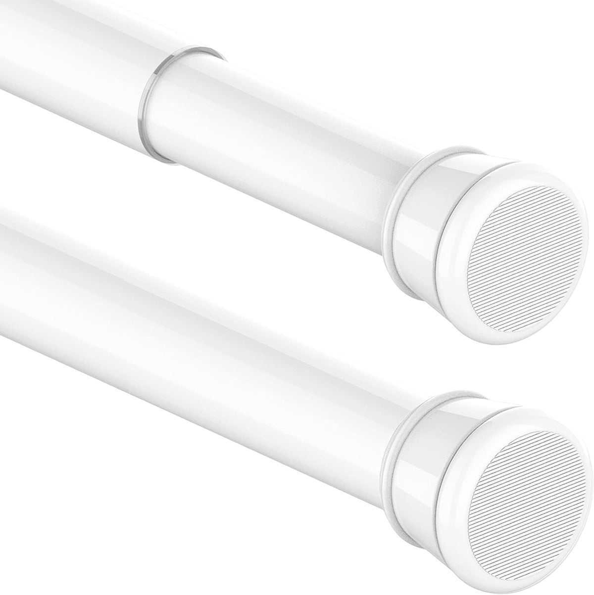 No Drill Curtain Pole 400 cm Long Curtain Rail 3 m Extra-Long Shower Rail Clothes Rail Extendable for Bathroom, Bedroom, White190-410CM Φ32mm - image 1