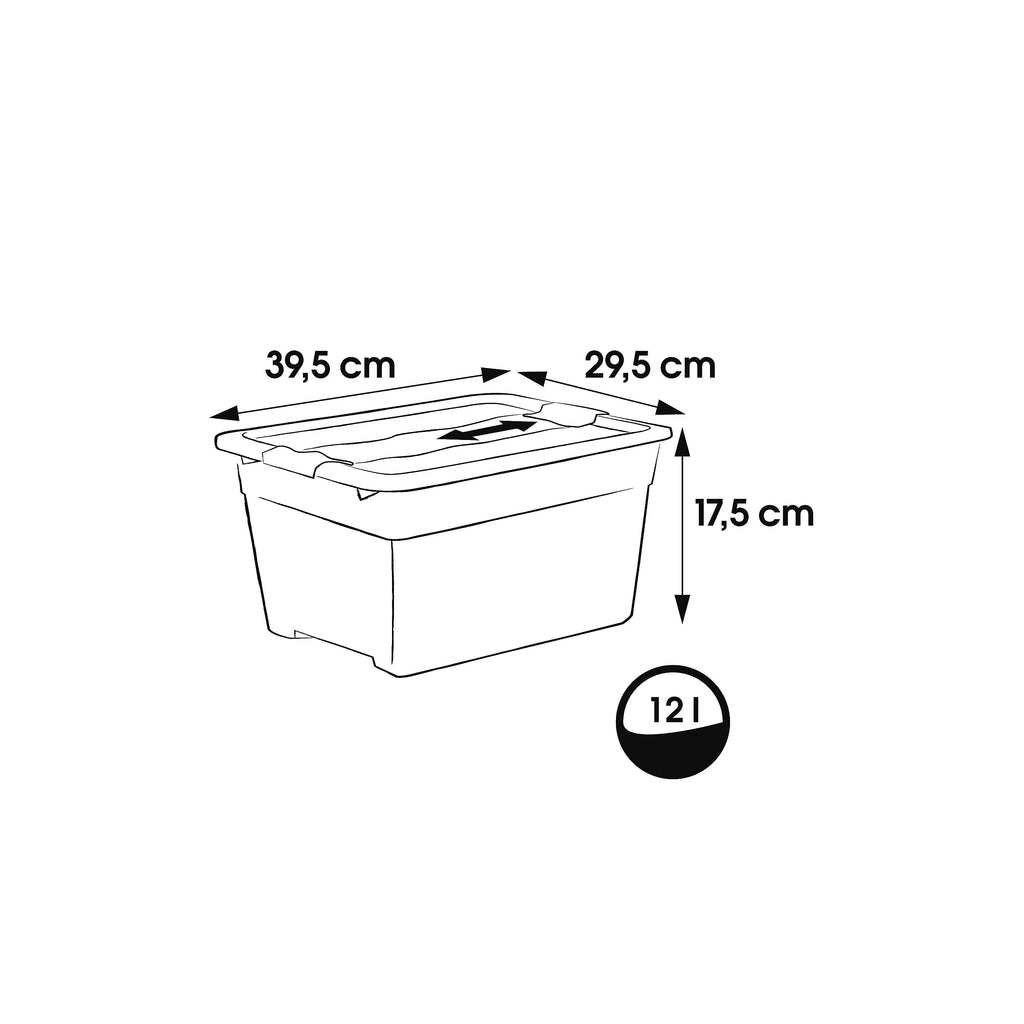 Keeeper Transport Box with Lid, Extra Strong, Sliding Closure, 39.5x29.5x17.5 cm, 12 Litre, Eckhart, Graphite Grey - image 2