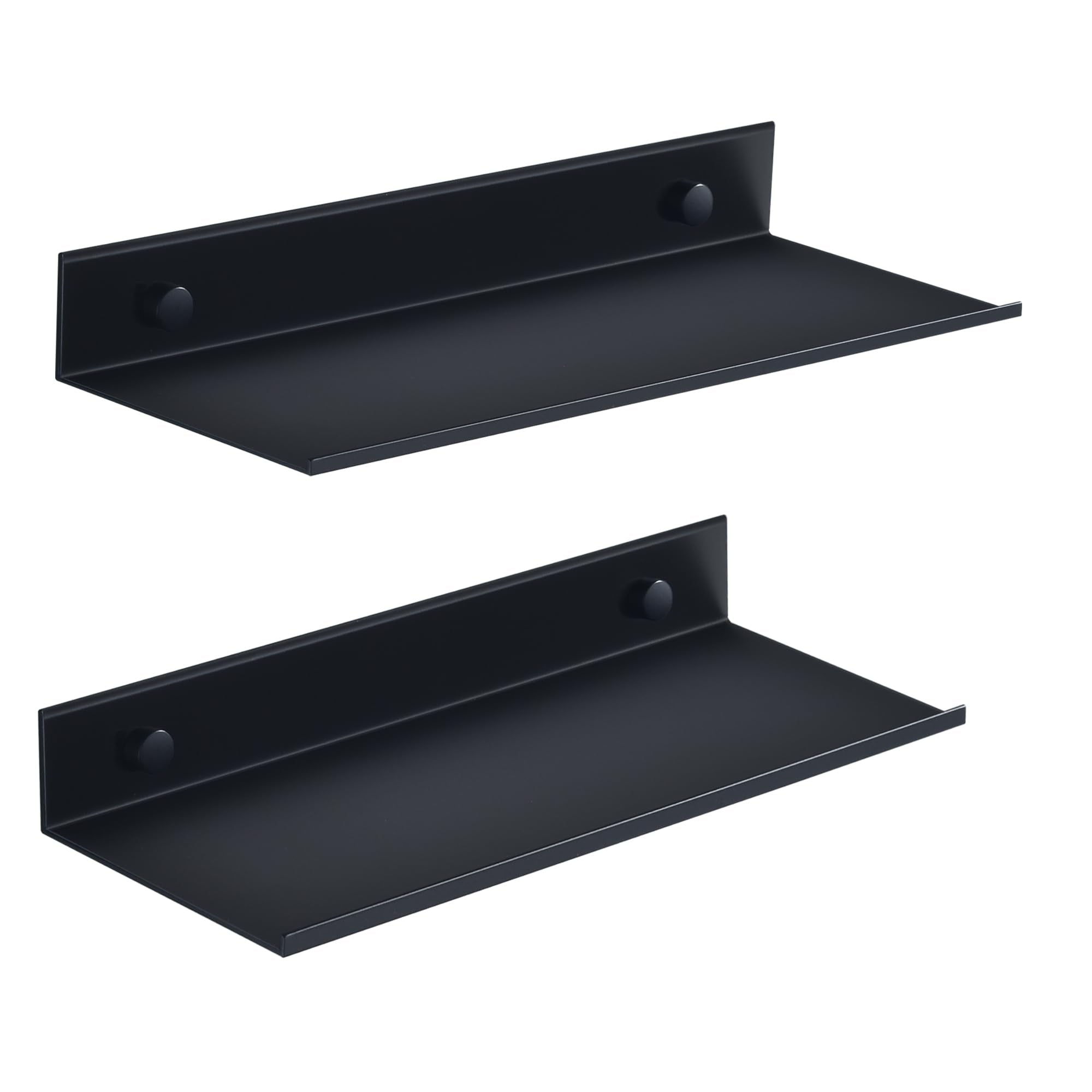 HNVNER Black Shower Caddy 2-Pack – Aluminum Wall Mounted Floating Shelves